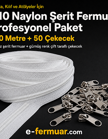Nylon Tape Zipper Set #5 for Bags, Cases, and Workshops – 100 Metres + 50 Sliders - ST-0009T10-100M50C