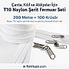 Çanta, Kılıf ve Atölyeler İçin T10 Naylon Şerit Fermuar Seti – 200 Metre + 100 Kürsör ST-0009T10-200M100C