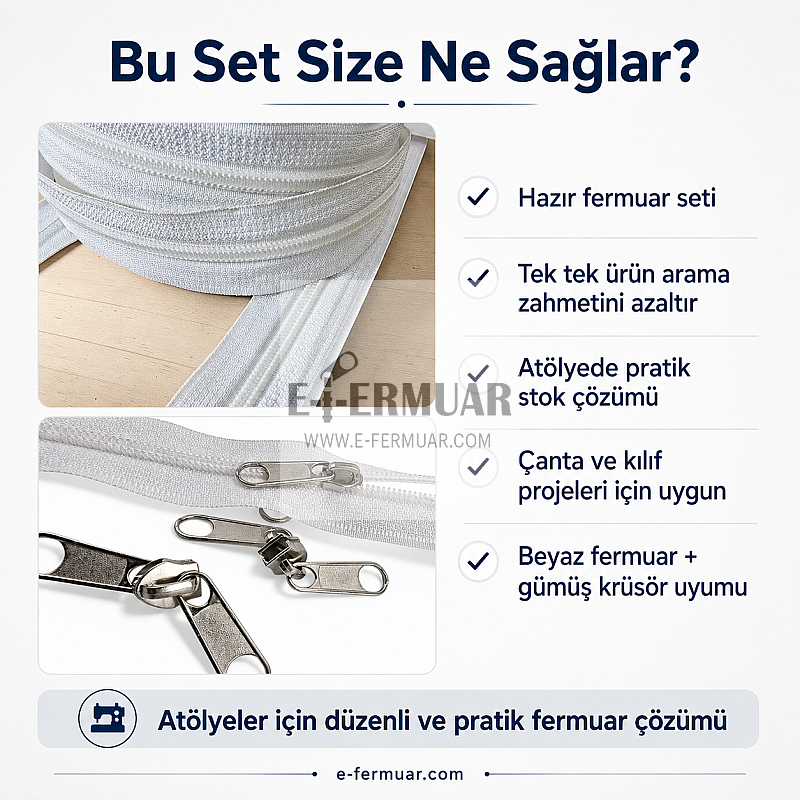20-metre nylon zipper roll and 10 sliders set, ideal for various projects.