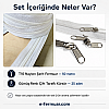 Çanta ve Kılıf Üretimi İçin T10 Naylon Şerit Fermuar Seti – 50 Metre + 25 Kürsör ST-0009T10-50M25C