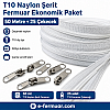 T10 Nylon Zipper Tape Set for Bags, Cases and Workshops – 50 Meters + 25 Sliders - ST-0009T10-50M25C