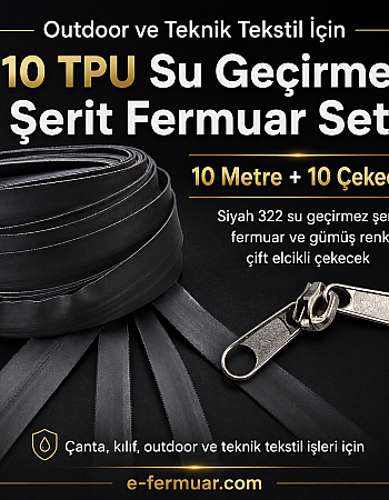 Outdoor and Technical Textile #5 TPU Waterproof Zipper Tape Set – 10 Metres + 10 Sliders - ST-0010