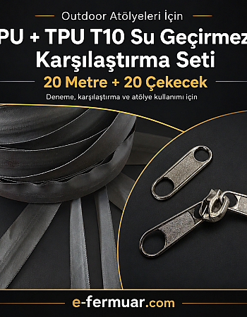 PU + TPU #5 Waterproof Zipper Tape Set for Outdoor Workshops – 20 Metres + 20 Sliders - ST-0011