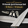 Branda ve Çadır Atölyeleri İçin T9 Kemik Şerit Fermuar Seti – 10 Metre + 10 Çekecek - ST-0012
