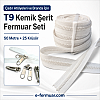 Dayanıklı ve uzun ömürlü T9 kemik şerit fermuar, 50 metre uzunluğunda ve 25 krüsör içerir.