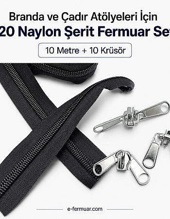 #10 Nylon Zipper Chain Set for Tarpaulin & Tent Work – 10 m / 32.81 ft + 10 Sliders ST-0013
