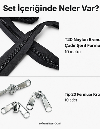 #10 Nylon Zipper Chain Set for Tarpaulin & Tent Work – 10 m / 32.81 ft + 10 Sliders ST-0013
