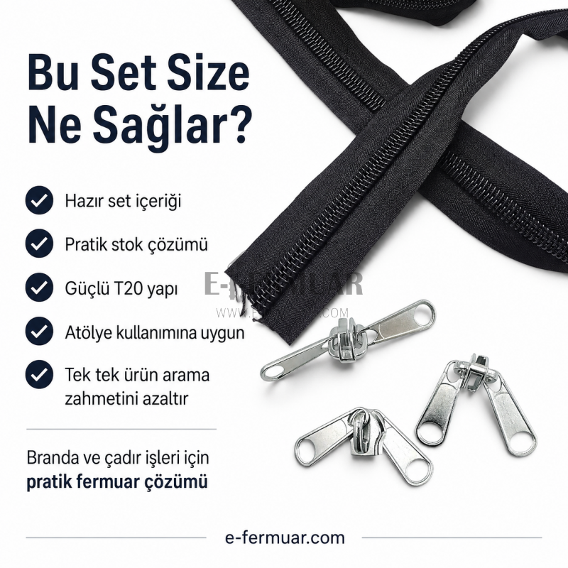 #10 Nylon Zipper Chain Set for Tarpaulin & Tent Work – 10 m / 32.81 ft + 10 Sliders ST-0013