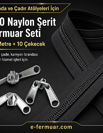 Tarp and Tent Workshops Nylon Tape Zipper Set #8 – 10 Metres + 10 Sliders - ST-0013
