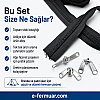 100 metre T20 naylon fermuar ve 50 krüsör içeren dayanıklı set.