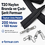 Branda ve Çadır Atölyeleri İçin T20 Naylon Şerit Fermuar Seti – 200 Metre + 100 Krüsör - ST-0013T20-200M100C