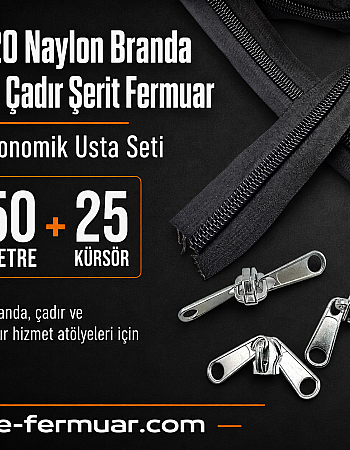 #10 Nylon Zipper Chain Set for Tarpaulin & Tent Workshops – 50 m / 164.04 ft + 25 Sliders ST-0013T20-50M25C