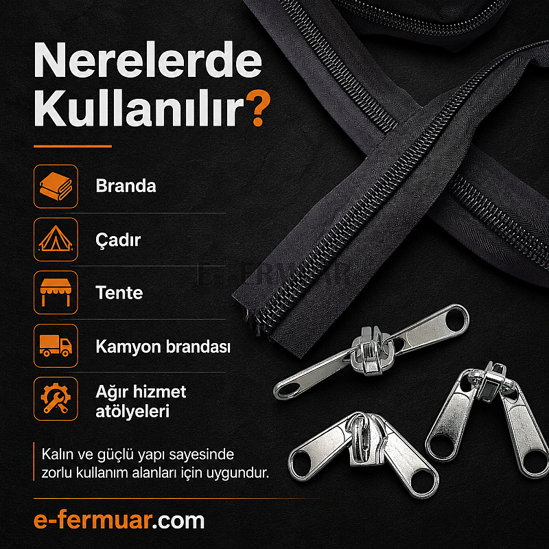 #10 Nylon Zipper Chain Set for Tarpaulin & Tent Workshops – 50 m / 164.04 ft + 25 Sliders ST-0013T20-50M25C