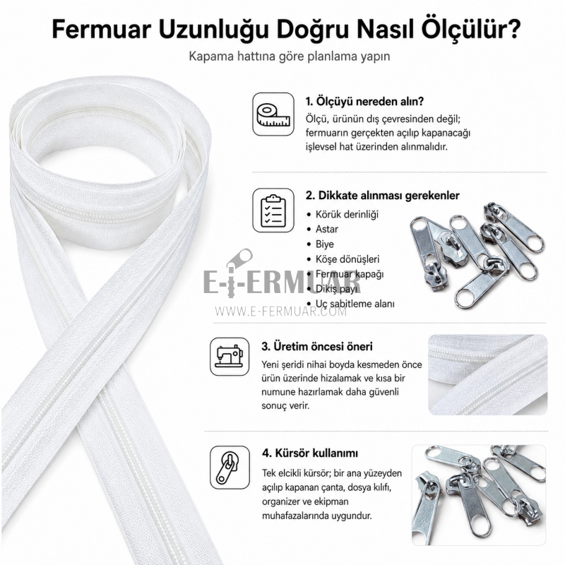 Atölyeler İçin Tip 10 Naylon Şerit Fermuar Orta Seviye Seti – 200 Metre + 100 Tek Elcikli Kürsör ST-T10T-NAYLON-200M100C