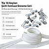 Atölyeler İçin Tip 10 Naylon Şerit Fermuar Deneme Seti – 20 Metre + 10 Tek Elcikli Kürsör ST-T10T-NAYLON-20M10C