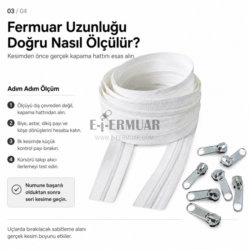 Kırlent ve Yastık Kılıfları İçin Tip 5 Naylon Şerit Fermuar Üst Seviye Seti – 200 Metre + 400 Tek Elcikli Kürsör ST-T5T-NAYLON-200M400K