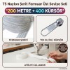Kırlent ve Yastık Kılıfları İçin Tip 5 Naylon Şerit Fermuar Üst Seviye Seti – 200 Metre + 400 Tek Elcikli Kürsör ST-T5T-NAYLON-200M400K
