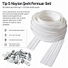 Kırlent ve Yastık Kılıfları İçin Tip 5 Naylon Şerit Fermuar Orta Seviye Seti – 50 Metre + 100 Tek Elcikli Kürsör ST-T5T-NAYLON-50M100K