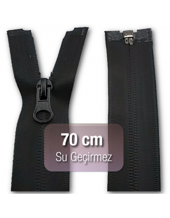 70 cm Su Geçirmez Mont Fermuarı Siyah F0006TPU