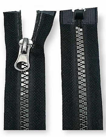80 cm #5 31,50" Molded Plastic Jacket Zipper Metalized Teeth Open End Separated ZPK0080T5K