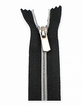 18 cm #5 7,10" Nylon Coil Metallic Teeth Jacket Zipper Close End ZPSM0018T10