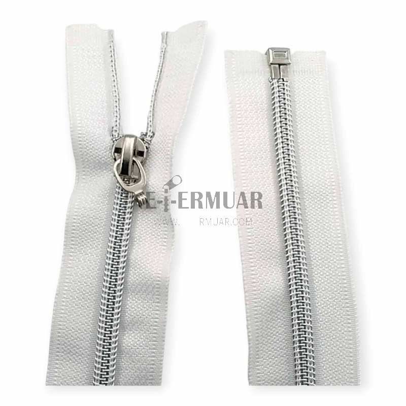 95 cm #5 37,40" Nylon Coil Metallic Teeth Jacket Zipper Open End - Separating ZPSM0095T10