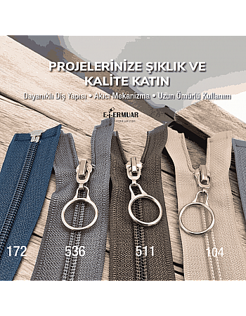 47 cm Tip 10 Naylon Mont Fermuarı Açık Uçlu Separe – Dayanıklı Kalın Dişli Model - ZPHSN0047T10