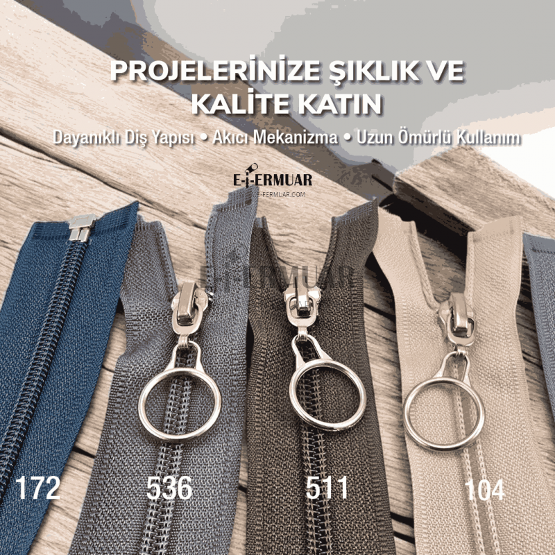 47 cm Tip 10 Naylon Mont Fermuarı Açık Uçlu Separe – Dayanıklı Kalın Dişli Model - ZPHSN0047T10