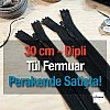 Gizli Fermuar 30 cm Etek ve Elbise Fermuarı Siyah kapalı Uçlu ZPHSN0030TUL