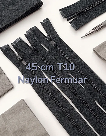  Mont Fermuarı Naylon 45 cm Tip 10 – Açık Uçlu (Separe) / Otomatik Kafa ZPHSN0045T10