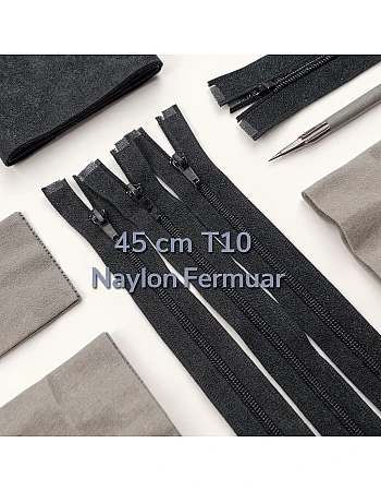  Mont Fermuarı Naylon 45 cm Tip 10 – Açık Uçlu (Separe) / Otomatik Kafa ZPHSN0045T10
