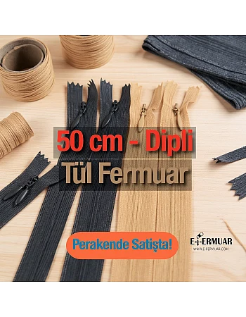 Concealed Zipper 50 cm Tulle Dress and Evening Gown ZPHSN0050TUL