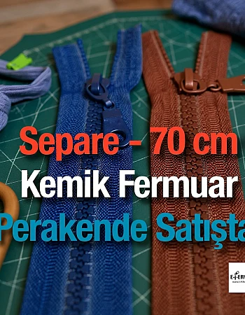Mont Fermuarı 70 cm T6 Kemik Dişli Açık uclu separe ZPHSN0070T6