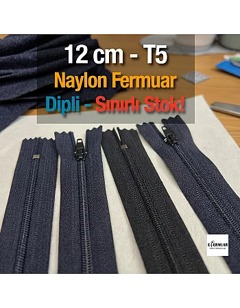 12 Cm Naylon Cep Fermuarı Dipli -  NC0012T5