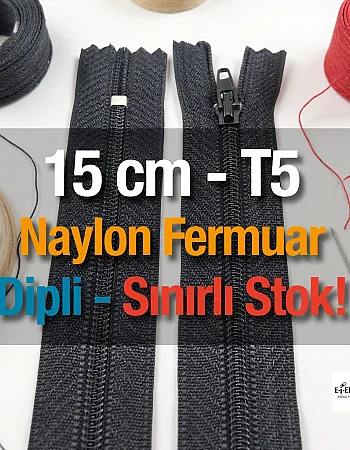 15 cm Nylon Pocket Zipper with Bottom - NC0015T5