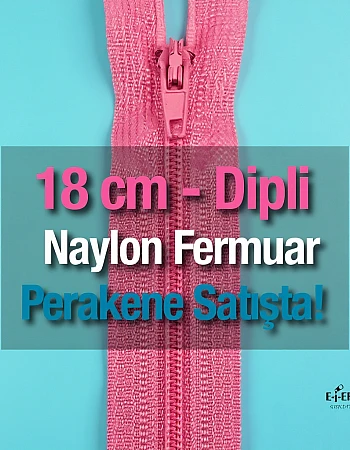 18 Cm Naylon Cep Fermuarı -  Dipli - NC0018T5