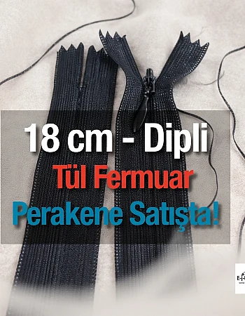 18 cm Dipli Tül Fermuar -  NC0018TUL