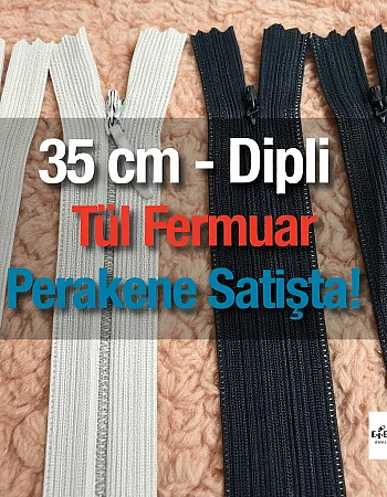 35 cm Dipli Tül Fermuar -  NC0035TUL