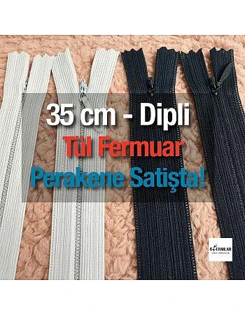 35 cm Dipli Tül Fermuar -  NC0035TUL