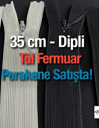 35 cm Dipli Tül Fermuar -  NC0035TUL