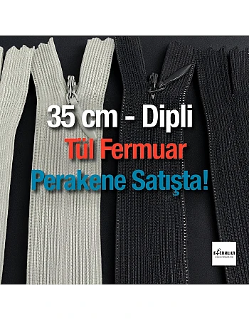 35 cm Dipli Tül Fermuar -  NC0035TUL