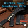 100 Cm Naylon Özel Elcikli Ferace Fermuarı Açık Uçlu (Separe)  -  PR00100T10