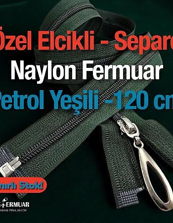 120 Cm Naylon Özel Elcikli Ferace Fermuarı Açık Uçlu (Separe)  -  PR00120T10