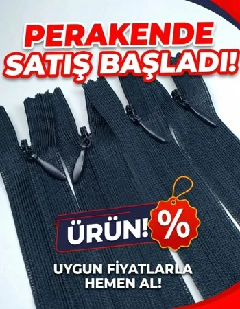  Elbise Ve İç Cep Gizli Fermuarı 22 cm ZPHSN0022TUL