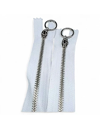 Metal Zipper 25 cm #5 0,27 yrd Metal Toothed White Bottom ZPHSN0025T5