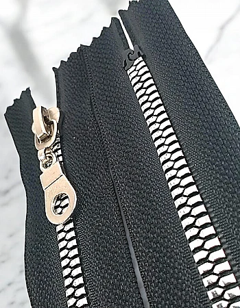 Gümüş Kaplamalı 30 cm T6 Kemik Fermuar Dipli   ZPS0030T6PROMO