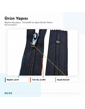 Pocket Zipper Nylon 16 cm #5 Closed-End NC0016T10