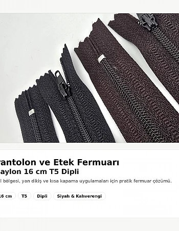 16 cm Nylon Pocket Zipper with Bottom - NC0016T5