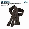 50 cm T5 Kahverengi Naylon Dipli Fermuar – Cep ve Çanta Fermuarı ZP0050t5K