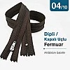 50 cm T5 Kahverengi Naylon Dipli Fermuar – Cep ve Çanta Fermuarı ZP0050t5K